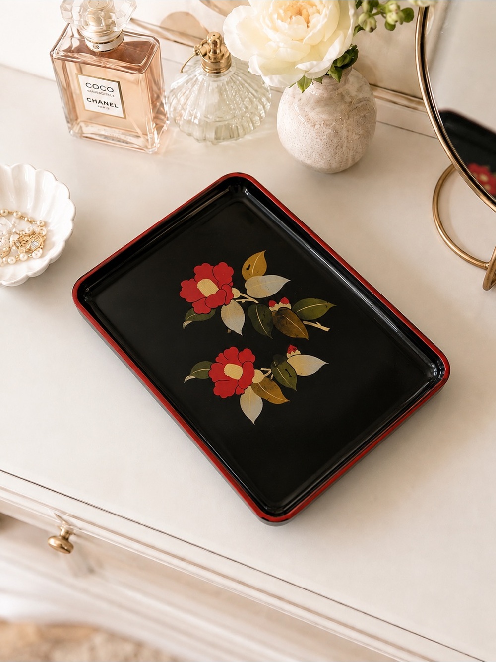 Floral Vintage Acrylic Tray
